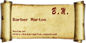 Barber Martos névjegykártya